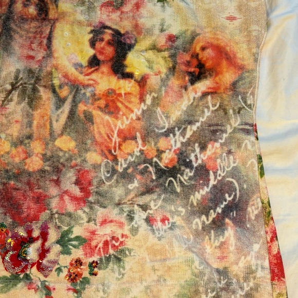 Religious Cream Vintage Embellished Summer Top - Picture 4 of 6